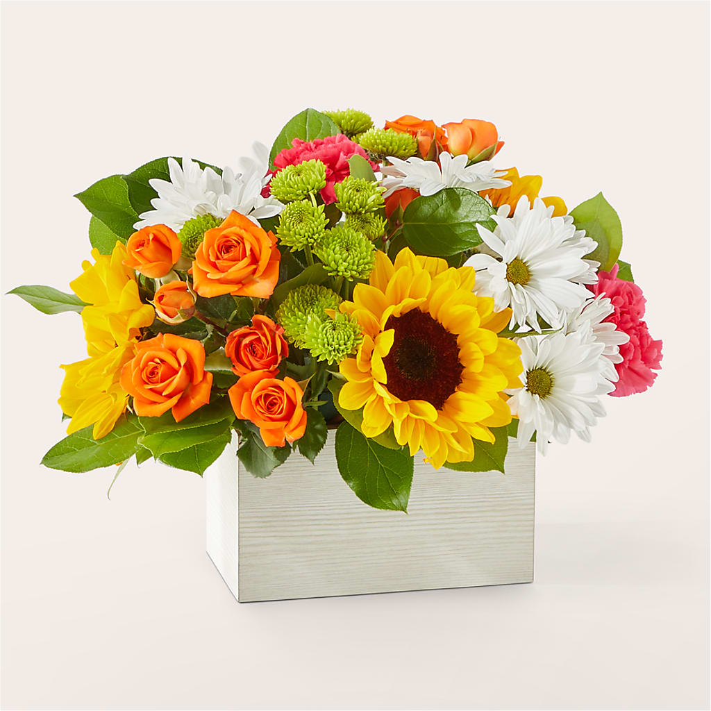 Sun-drenched Blooms Box Bouquet – Jen-mor Florist Inc, Dover DE
