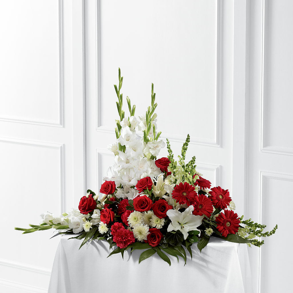 Crimson & White Arrangement – Jen-mor Florist Inc, Dover DE