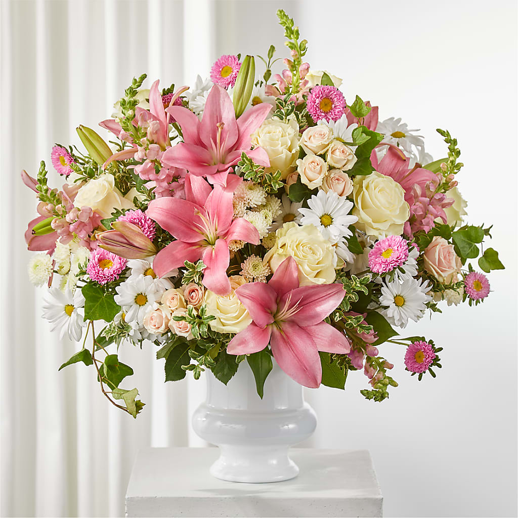 Empathetic Blooms Urn Arrangement – Jen-mor Florist Inc, Dover DE