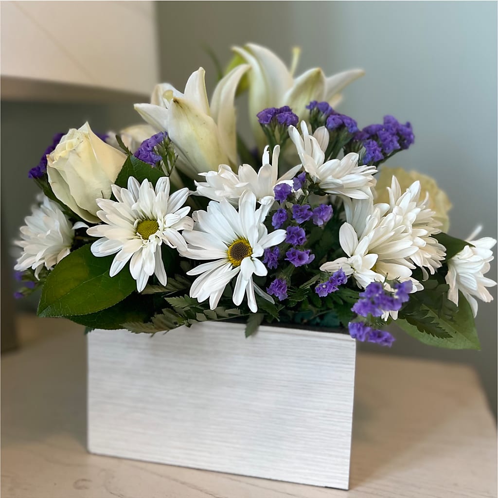 Beyond Blue Box Bouquet –  Jen-mor Florist Inc, Dover DE