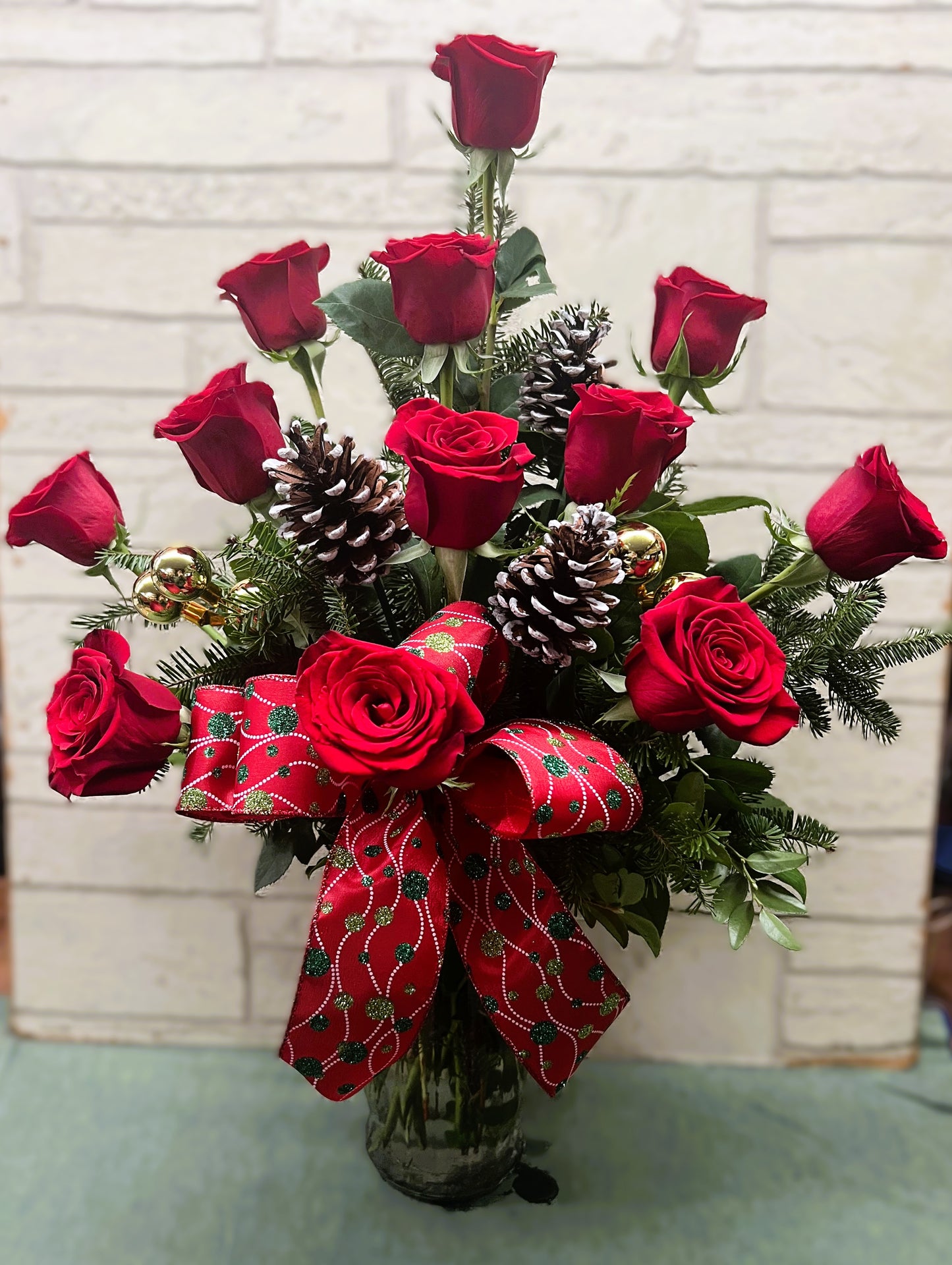 DOZEN ROSES CHRISTMAS TRIM